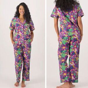 Print Fresh Purple Printed Pajama Pants Size 1X 41691